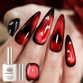 Born Pretty Red Cat Magnetic Eye Gel Nail Polish bottle front view