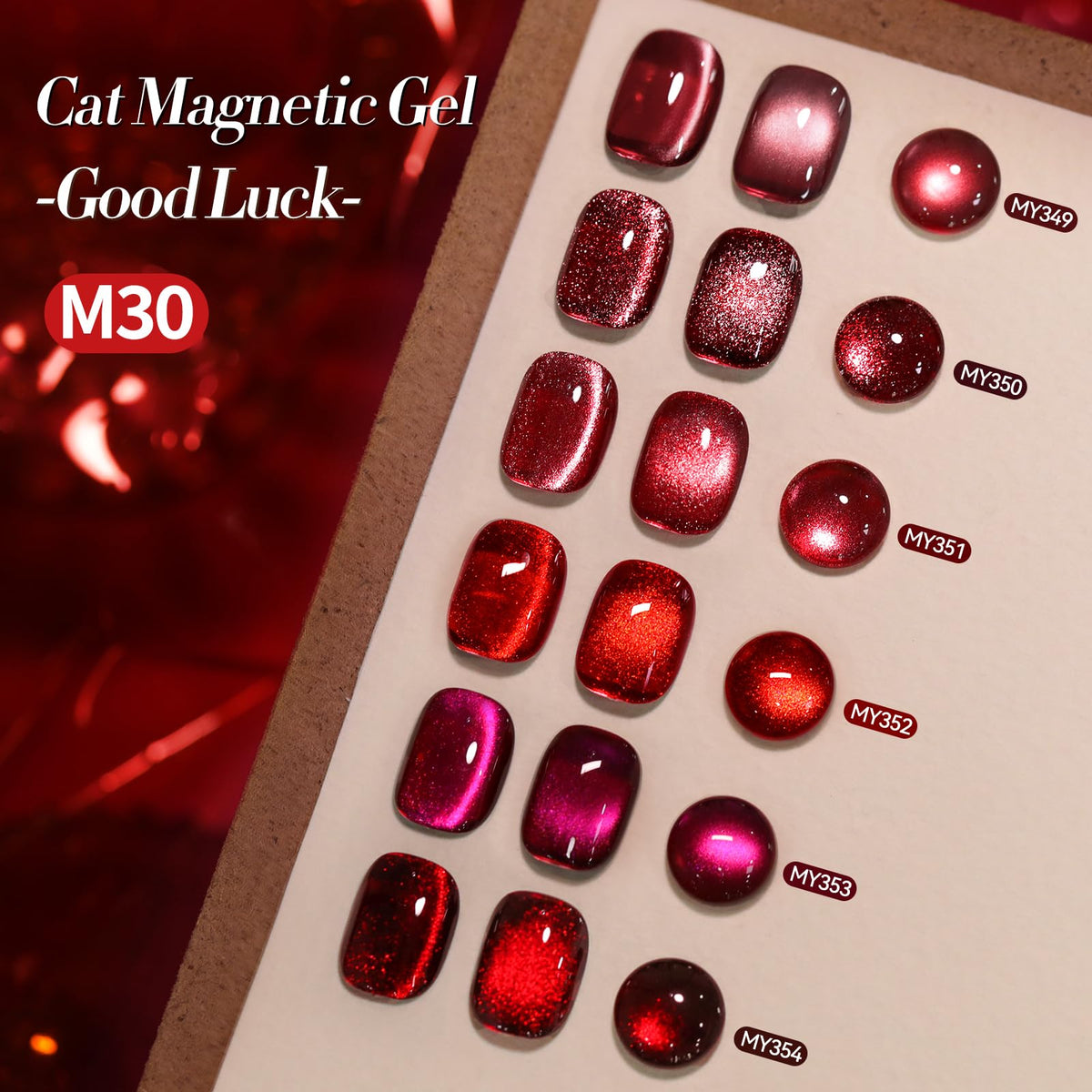 Born Pretty Red Cat Magnetic Eye Gel Nail Polish bottles arranged