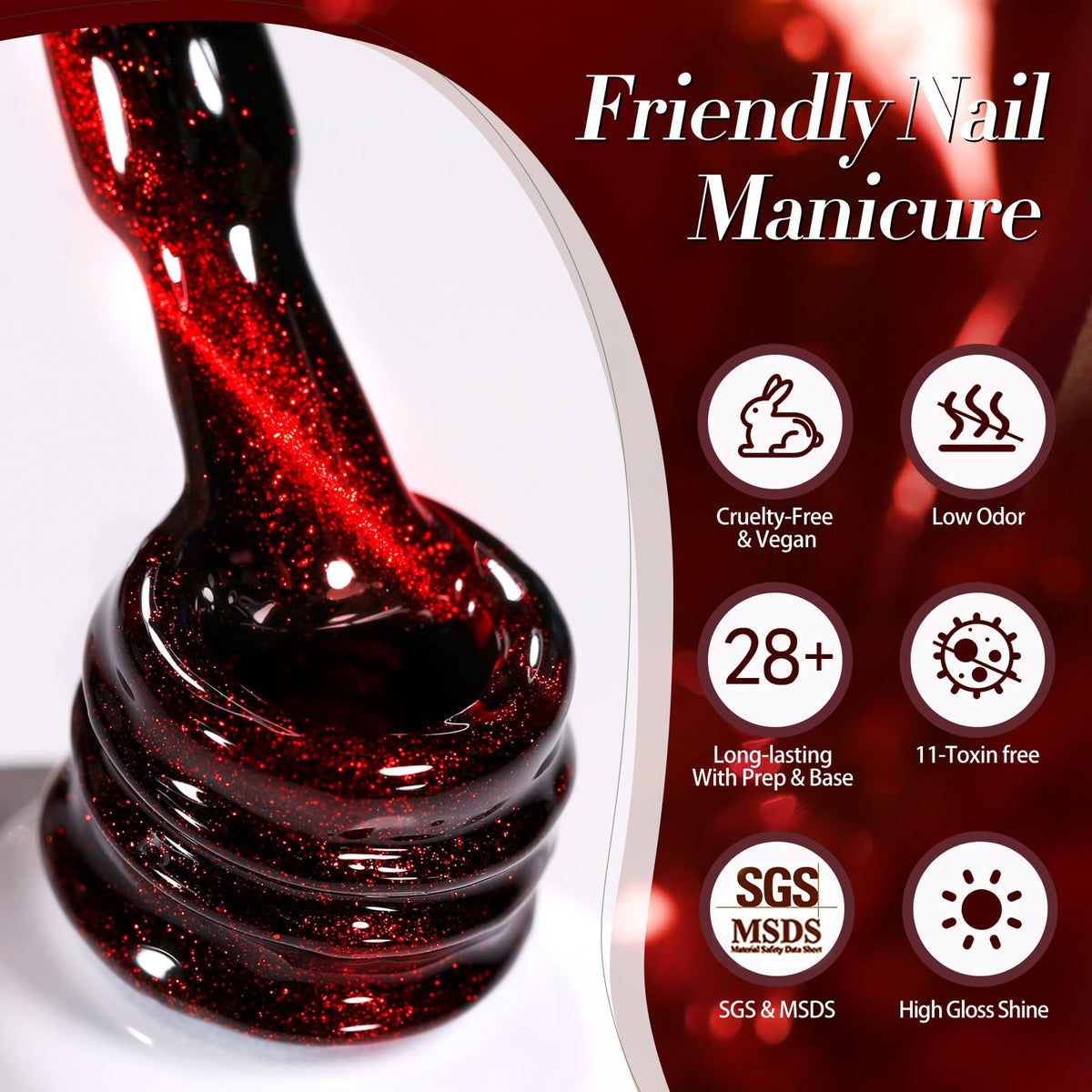 Born Pretty Red Cat Magnetic Eye Gel Nail Polish Set packaging
