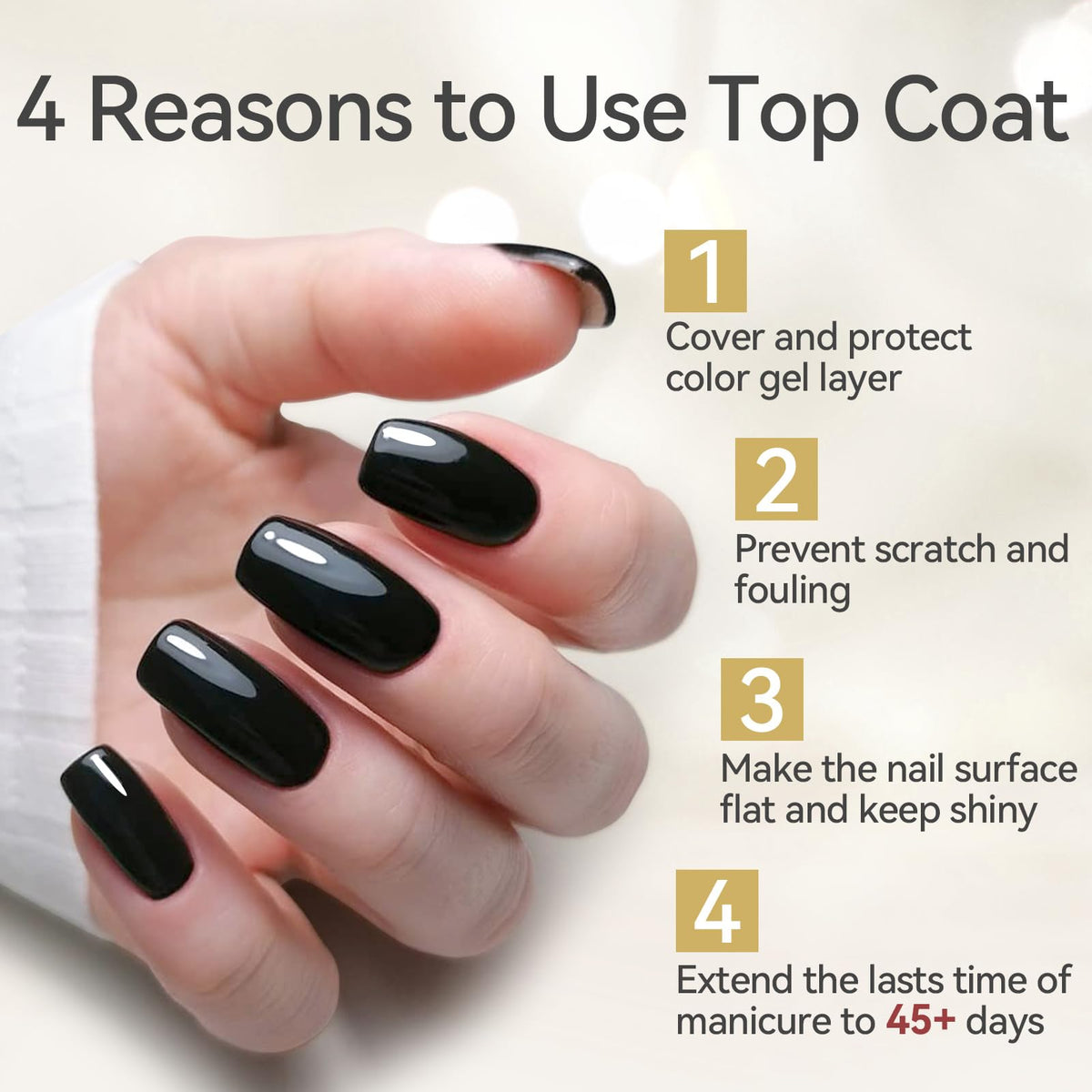 Born Pretty Super Top Gel Polish 15ml application on nails