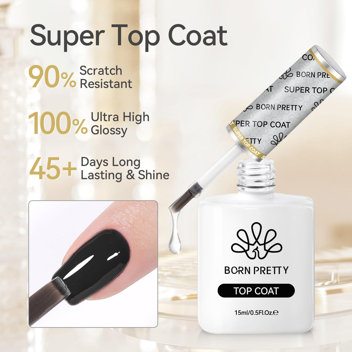 Born Pretty Super Top Gel Polish 15ml back view