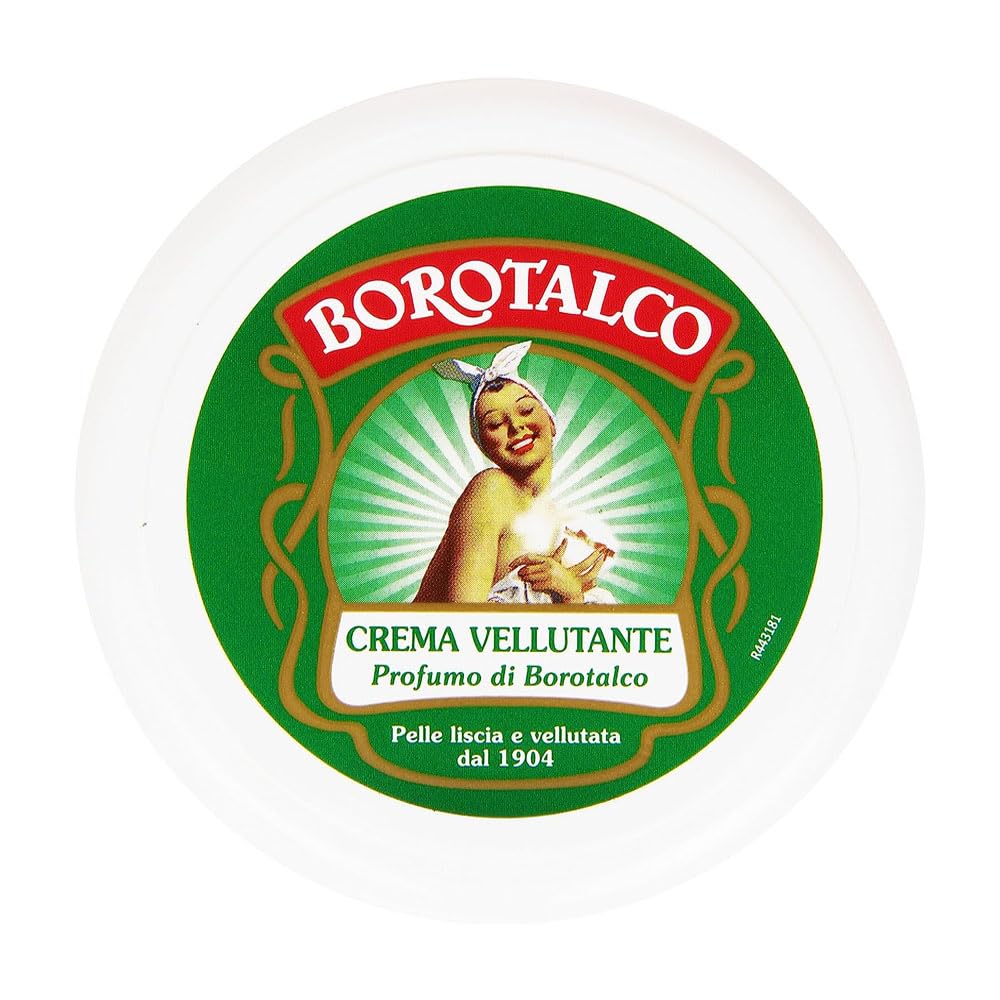 Borotalco Scented Smoothing Cream 150ml front view with Italian packaging