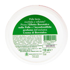 Borotalco Scented Smoothing Cream 150ml texture close-up showing creamy consistency