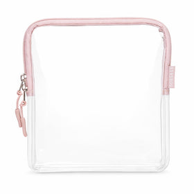BORSALI Clear Toiletry Bag front view in rose color