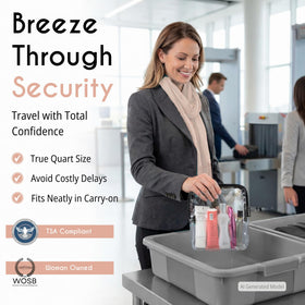BORSALI Clear Toiletry Bag showing clear design and spacious interior