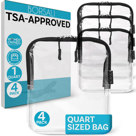 BORSALI TSA Approved clear toiletry bag front view