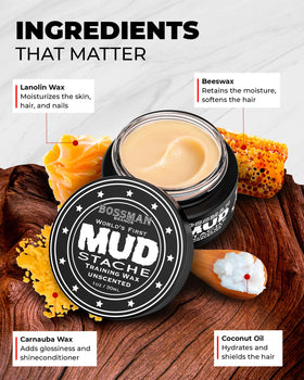 Bossman MUD Mustache Wax 1 oz side view