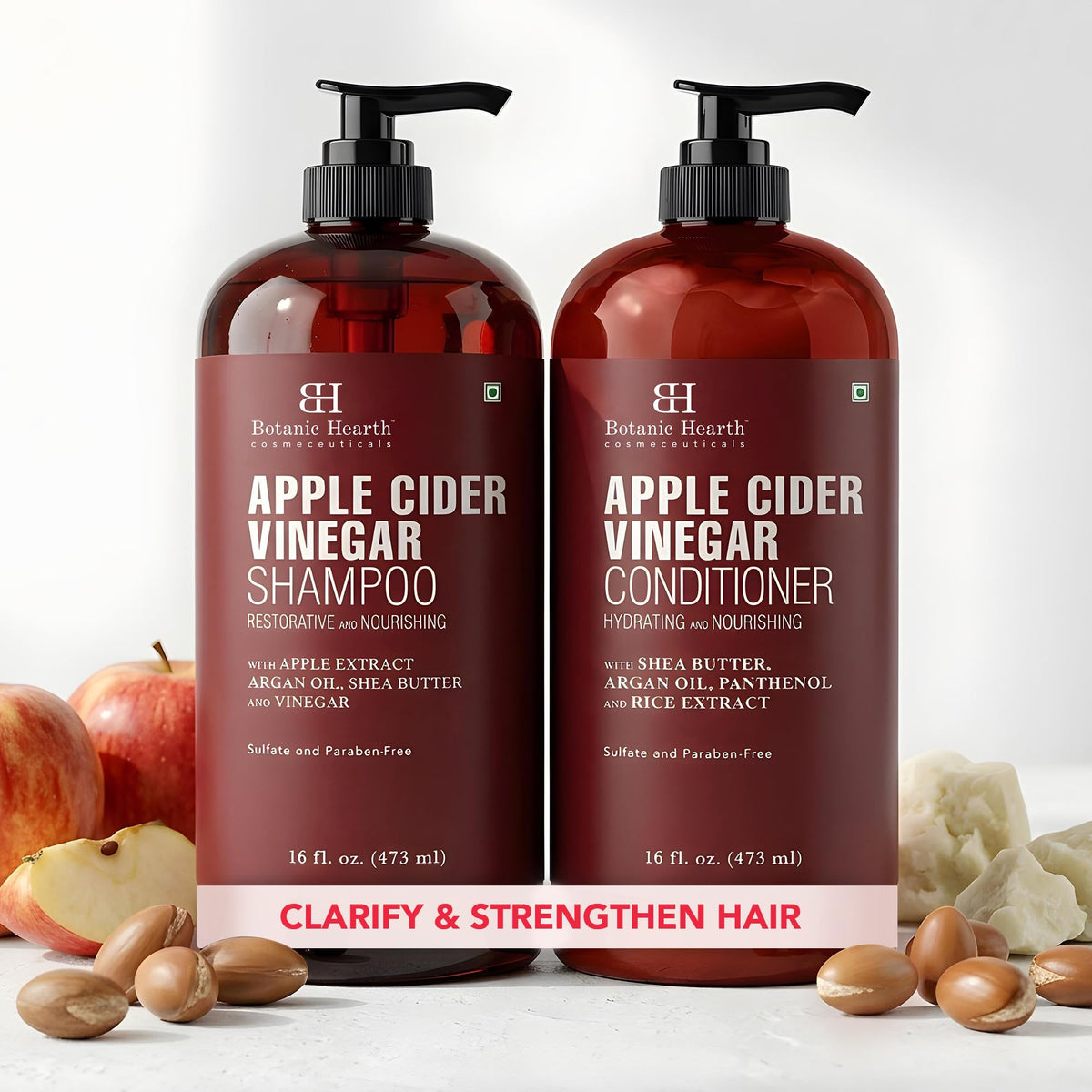 Botanic Hearth Apple Cider Vinegar Shampoo front view, 16 fl oz