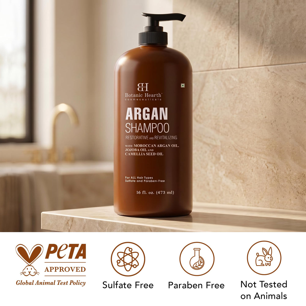 Botanic Hearth Argan Shampoo 16 fl oz with ingredients