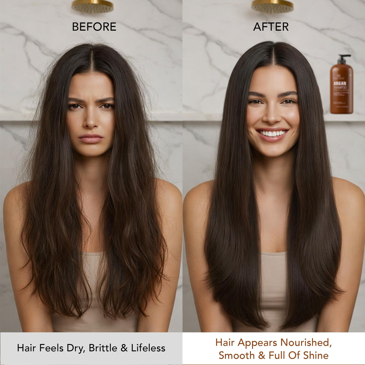 Botanic Hearth Argan Shampoo in a bathroom setting