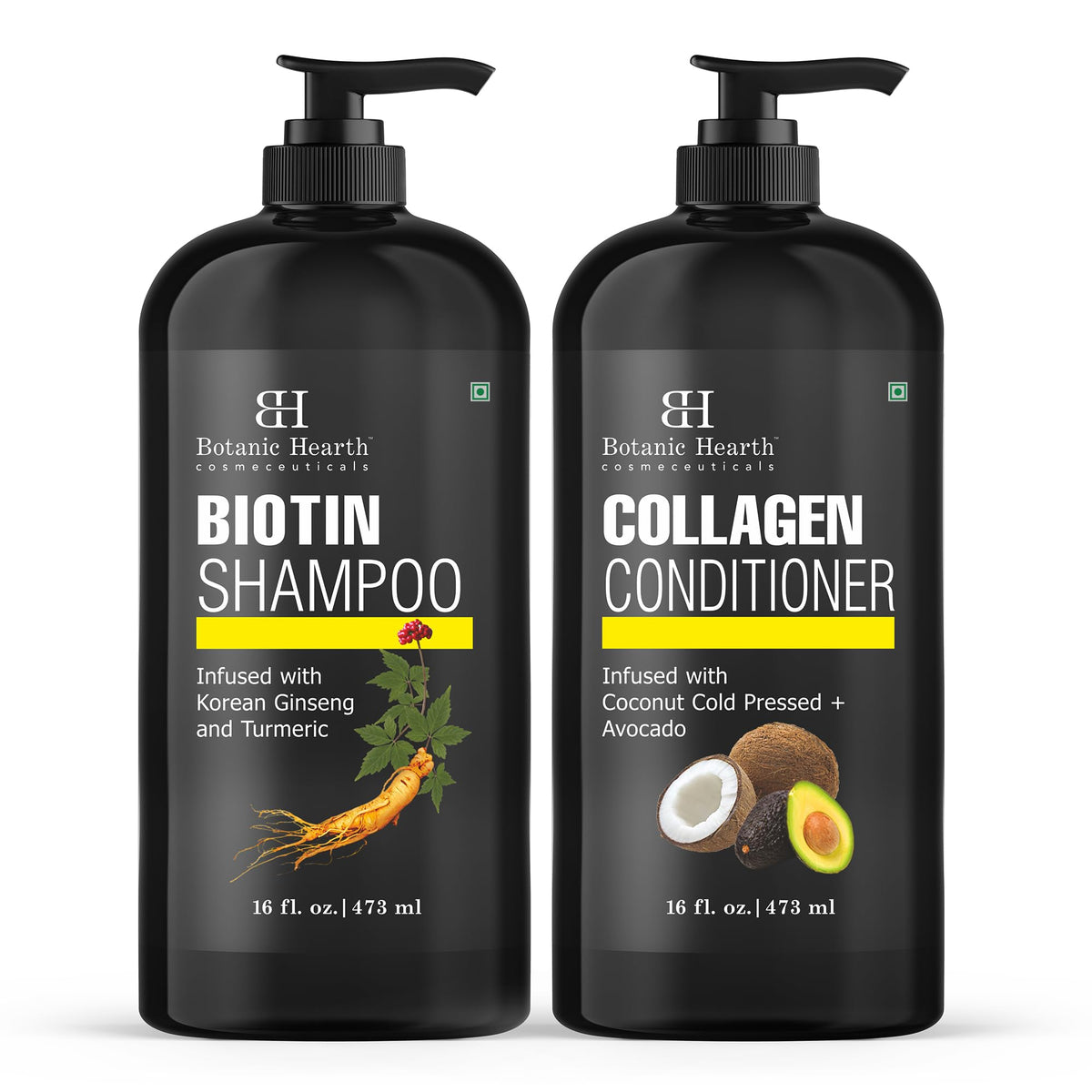 Botanic Hearth Biotin Shampoo and Conditioner front view