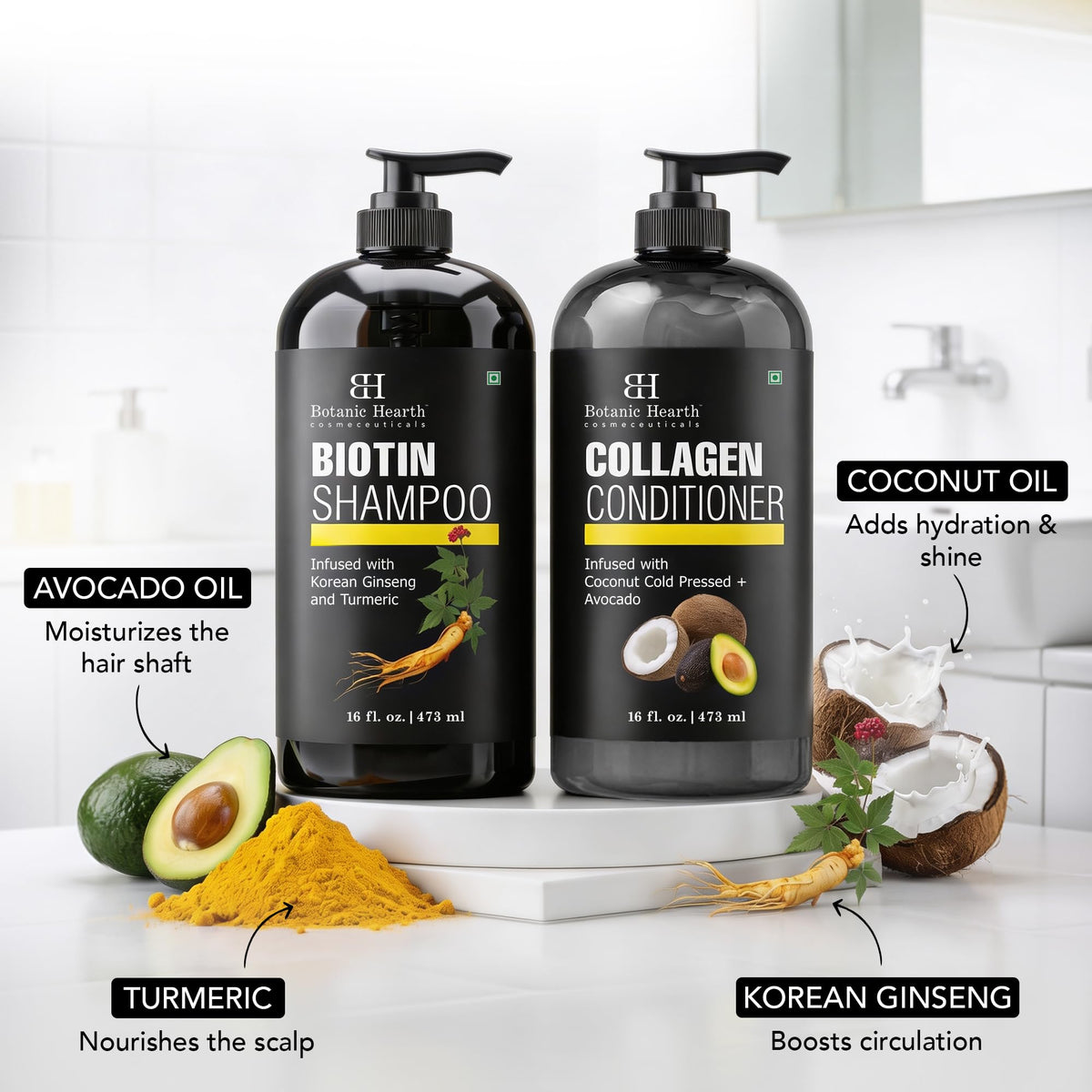 Botanic Hearth Biotin Shampoo bottle with label