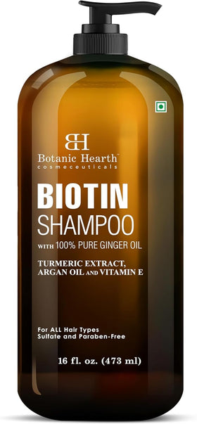 Botanic Hearth Biotin Shampoo side view highlighting bottle design