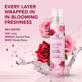 Botanic Hearth British Rose Hair Perfume & Body Mist back view