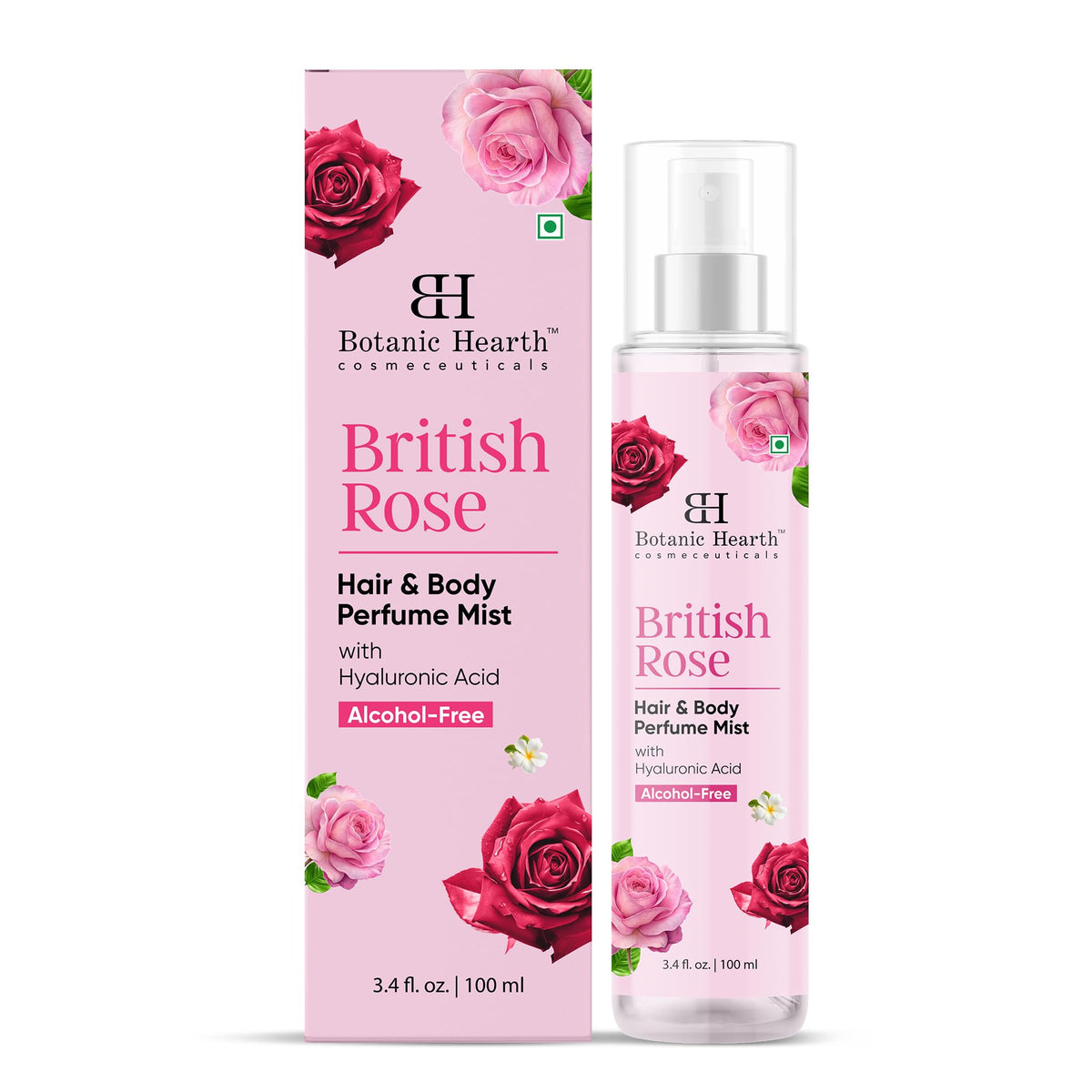 Botanic Hearth British Rose Hair Perfume & Body Mist front view