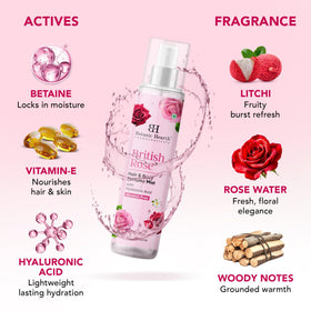 Botanic Hearth British Rose Hair Perfume & Body Mist packaging