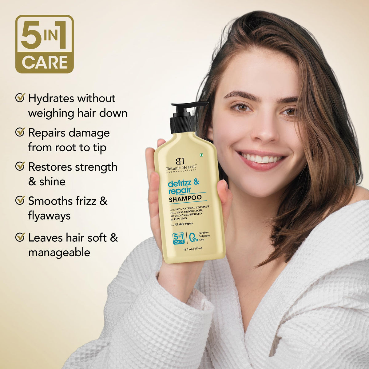 Botanic Hearth Coconut Oil Shampoo in a bathroom setting