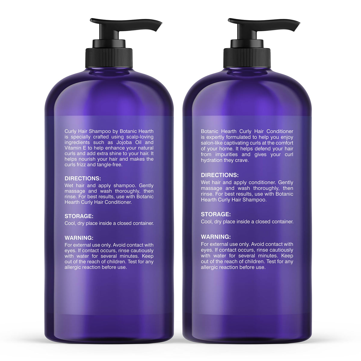 Botanic Hearth Curly Hair Shampoo and Conditioner Set packaging