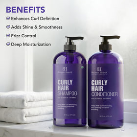 Botanic Hearth Curly Hair Shampoo bottle with jojoba oil