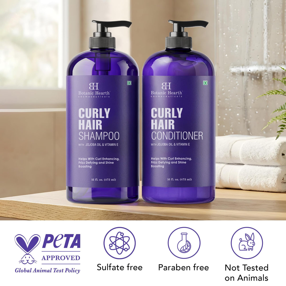 Botanic Hearth Curly Hair Shampoo lathering on hair