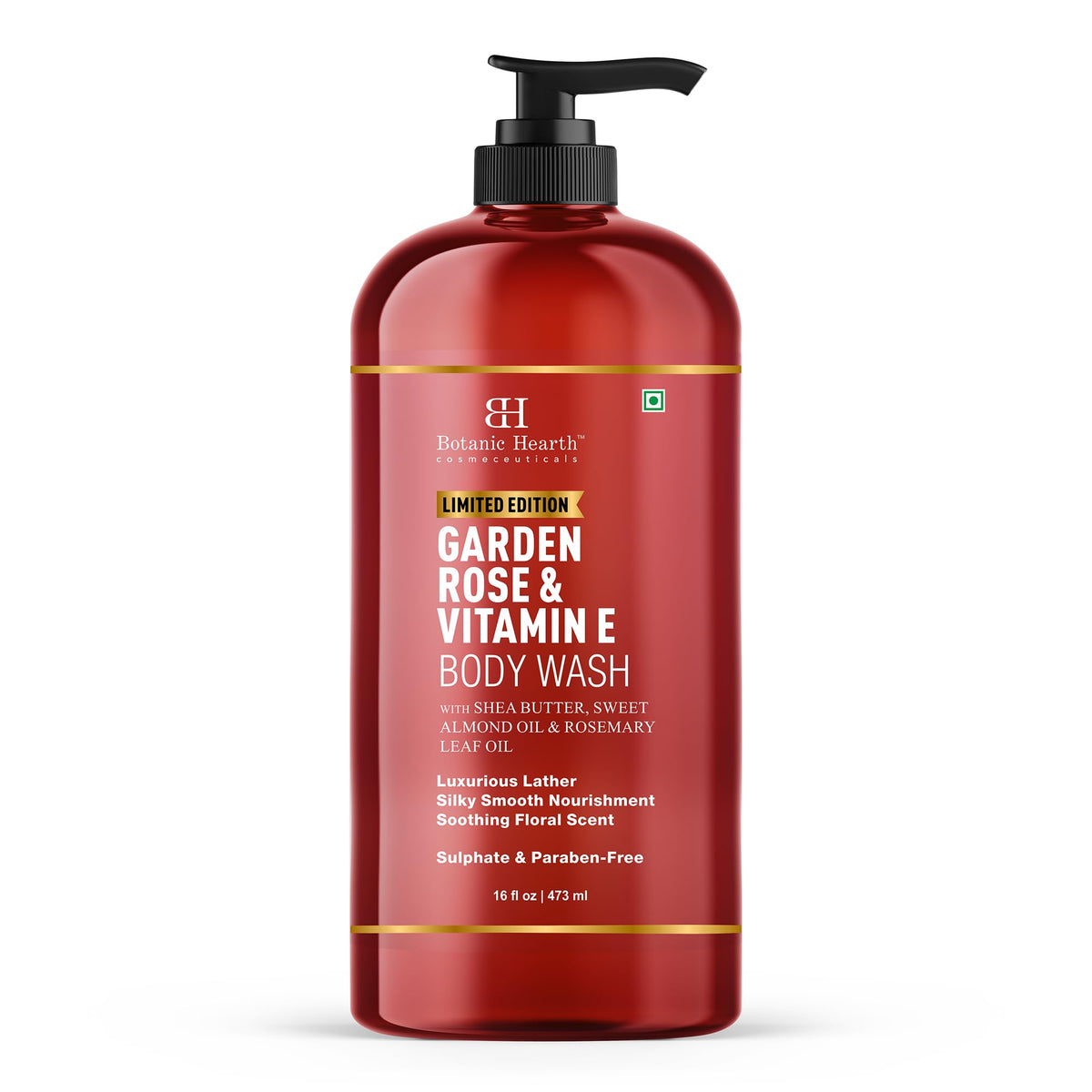 Botanic Hearth Garden Rose & Vitamin E Body Wash front view