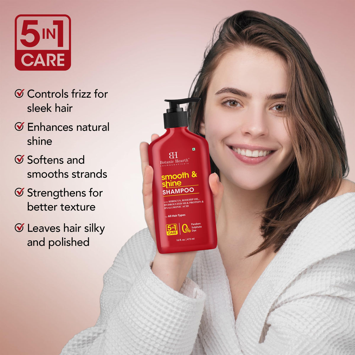 Botanic Hearth Hibiscus Shampoo pouring into hand