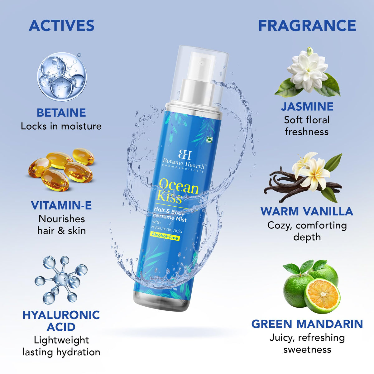 Botanic Hearth Ocean Kiss Hair Perfume & Body Mist on vanity