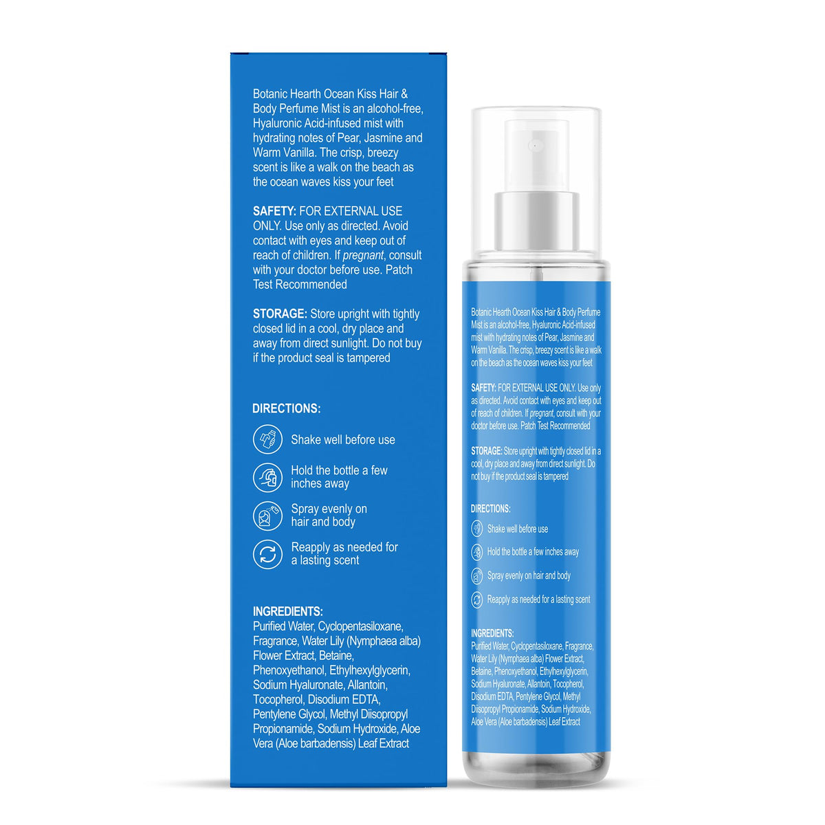Botanic Hearth Ocean Kiss Hair Perfume & Body Mist with fresh flowers