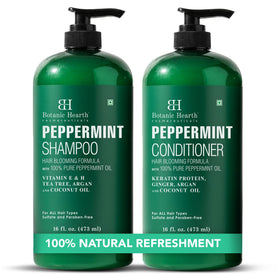 Botanic Hearth Peppermint Oil Shampoo and Conditioner Set front view