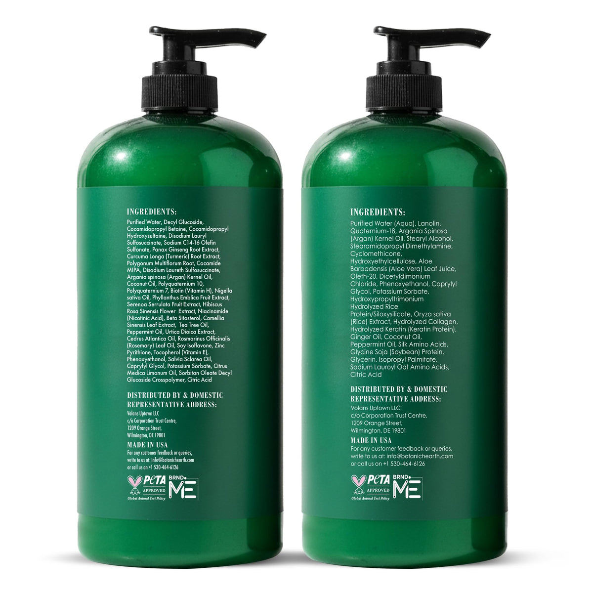 Botanic Hearth Peppermint Oil Shampoo and Conditioner Set with fresh peppermint leaves