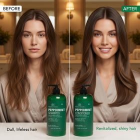 Botanic Hearth Peppermint Oil Shampoo and Conditioner Set with ingredients