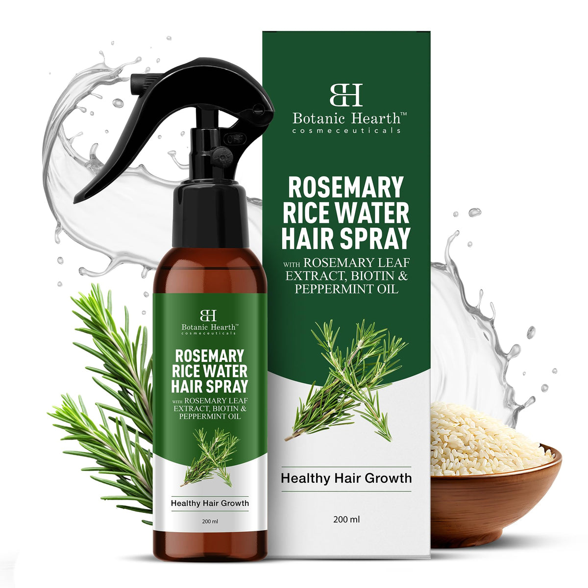 Botanic Hearth Rosemary & Rice Water Hair Growth Spray front view