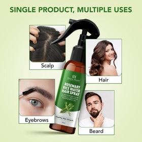 Botanic Hearth Rosemary & Rice Water Hair Growth Spray in a lifestyle setting