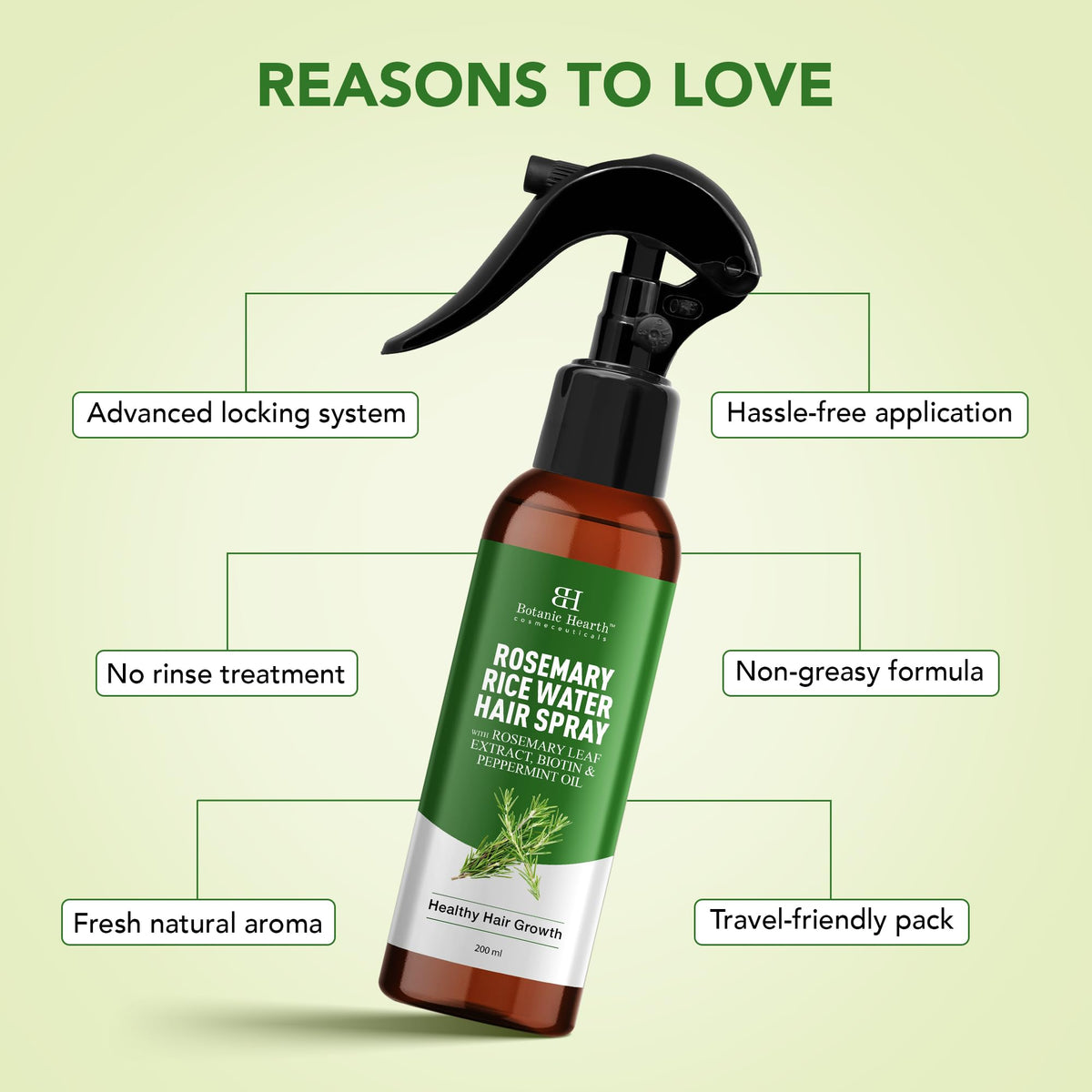 Botanic Hearth Rosemary & Rice Water Hair Growth Spray top view