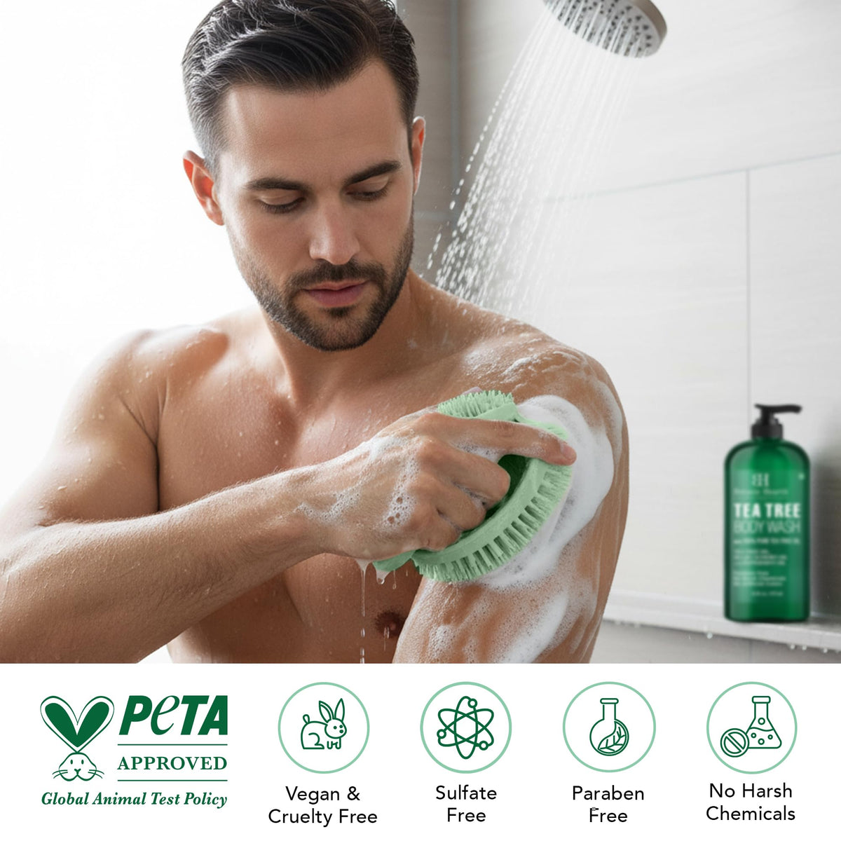 Botanic Hearth Tea Tree Body Wash packaging