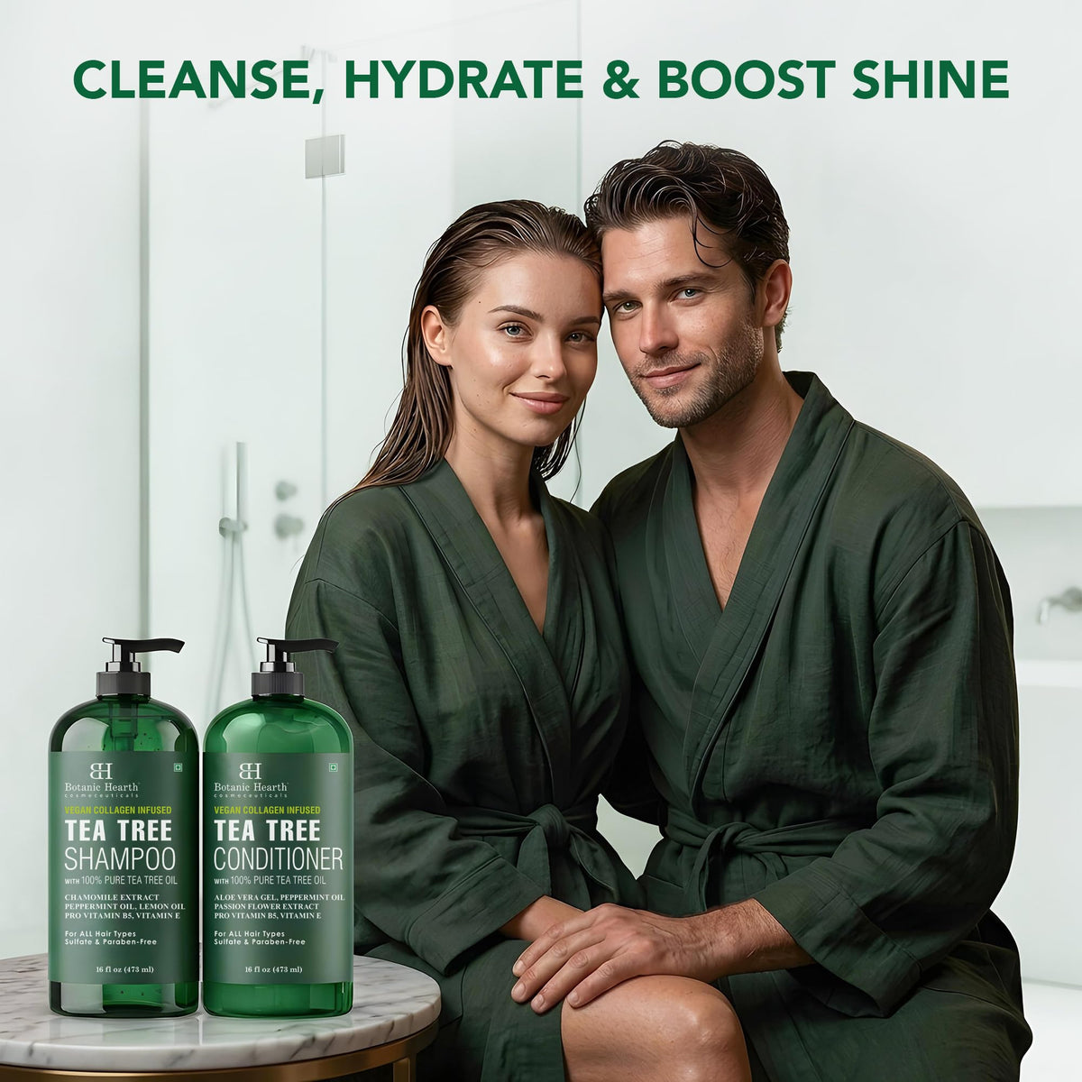 Botanic Hearth Tea Tree Conditioner bottle close-up