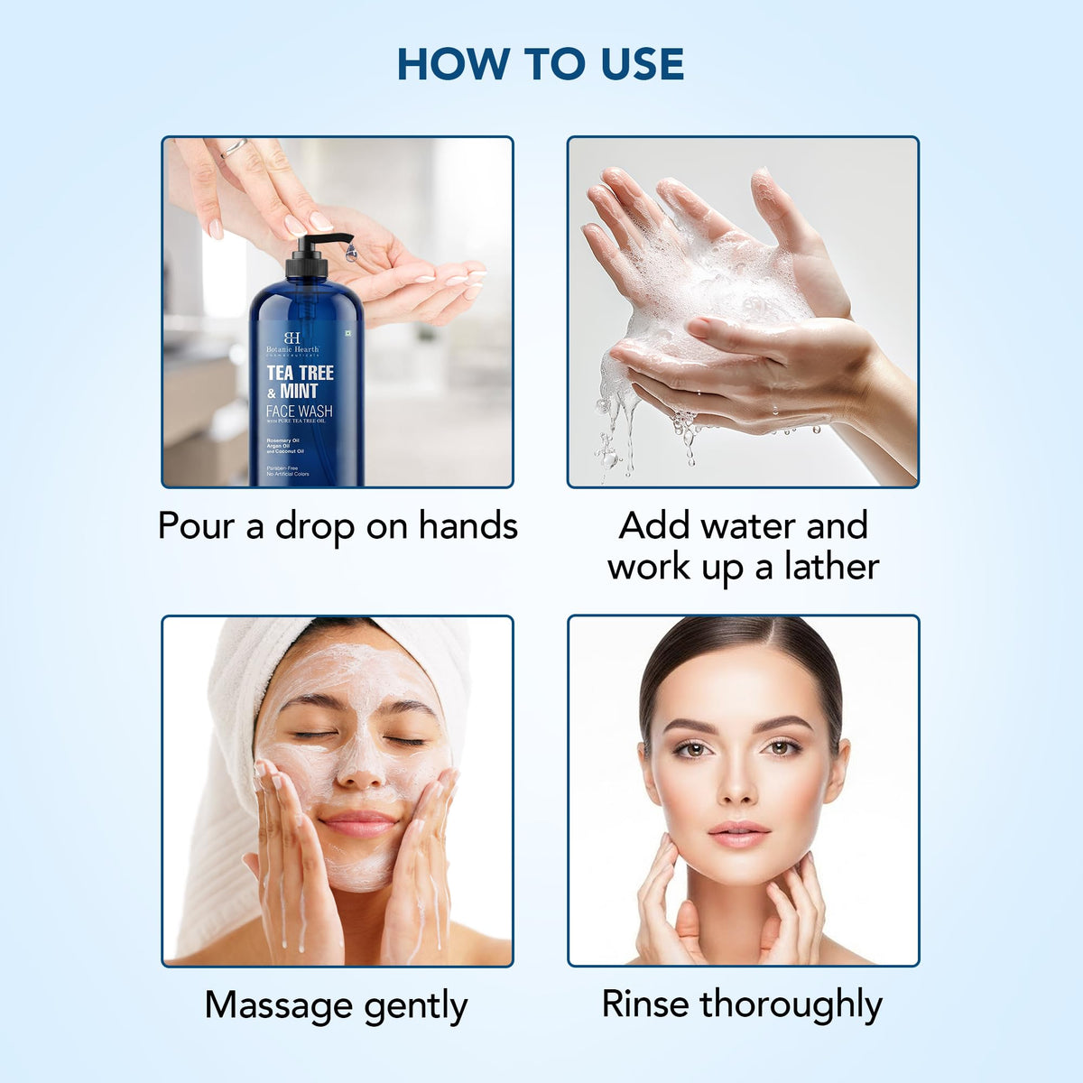Botanic Hearth Tea Tree Face Wash packaging