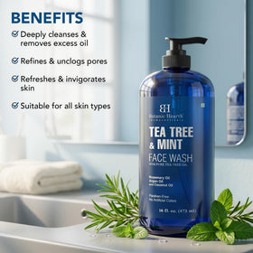 Botanic Hearth Tea Tree Face Wash with mint ingredients