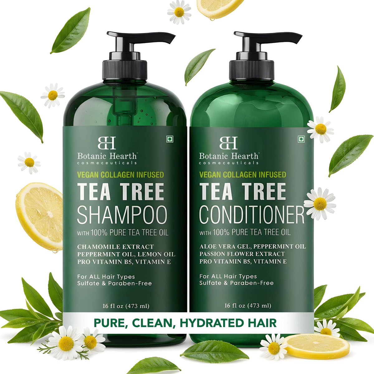 Botanic Hearth Tea Tree Shampoo and Conditioner Set front view