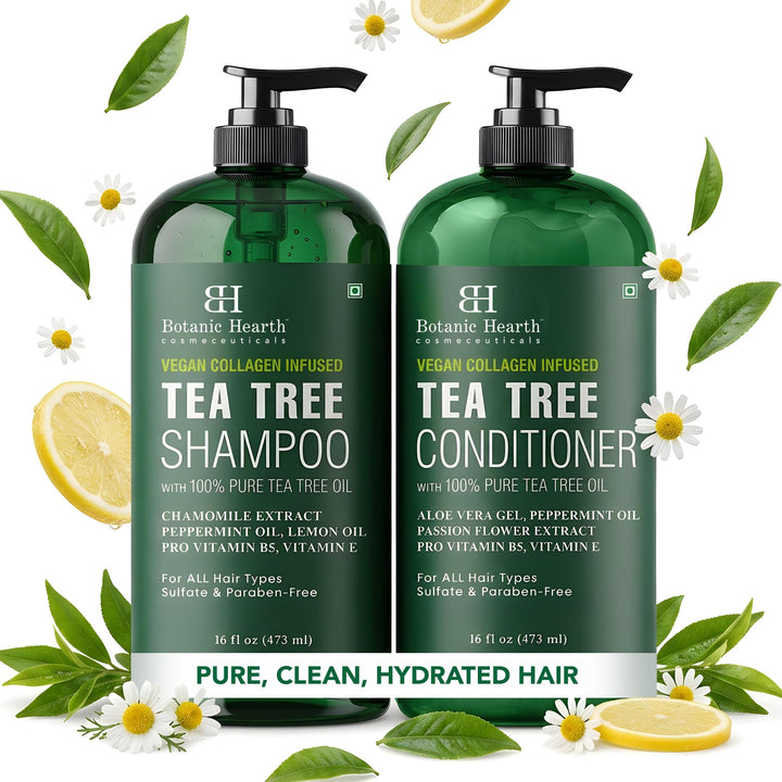 Botanic Hearth Tea Tree Shampoo and Conditioner Set front view