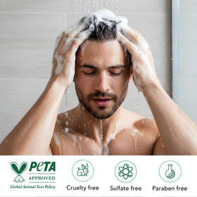 Botanic Hearth Tea Tree Shampoo and Conditioner set on bathroom shelf