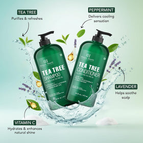 Botanic Hearth Tea Tree Shampoo and Conditioner set side view
