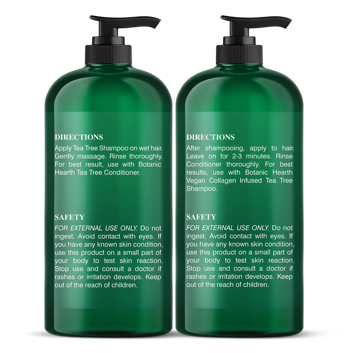 Botanic Hearth Tea Tree Shampoo and Conditioner Set with a towel