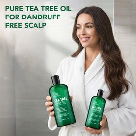 Botanic Hearth Tea Tree Shampoo application on hair