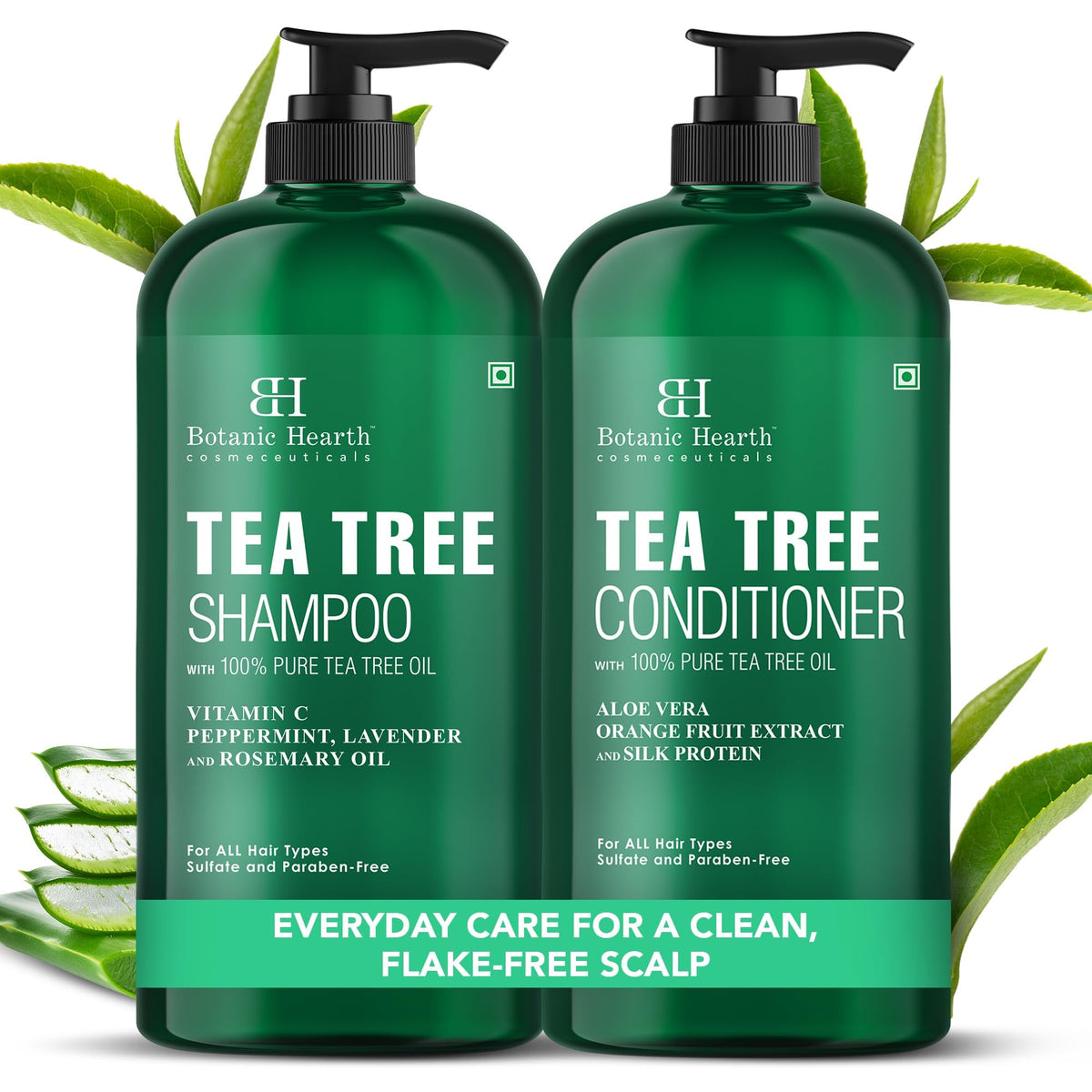Botanic Hearth Tea Tree Shampoo front view, 16 Fl oz
