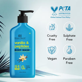 Botanic Hearth Vanilla Body Wash 16 fl oz bottle side view