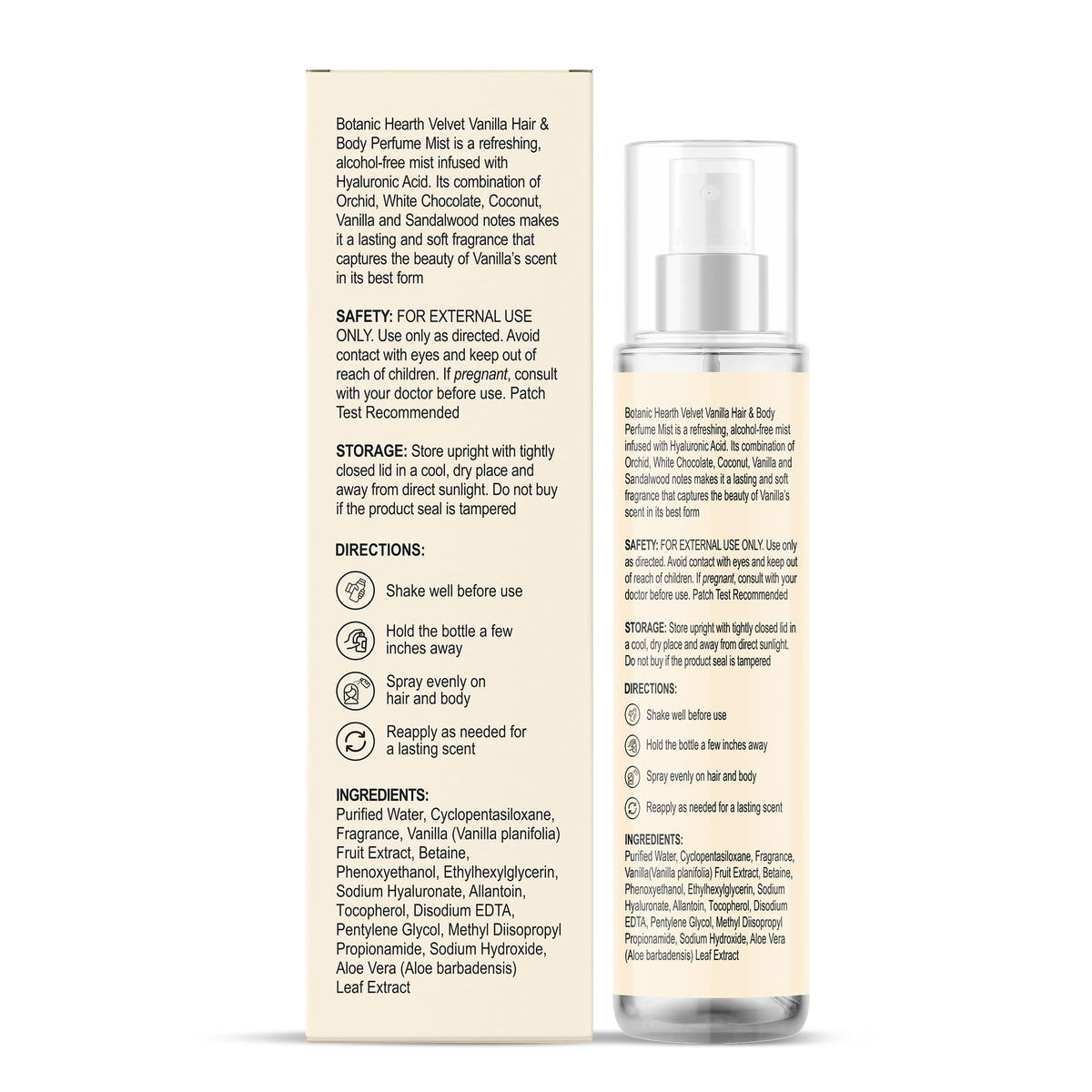 Botanic Hearth Vanilla Hair Perfume & Body Mist close-up of spray nozzle