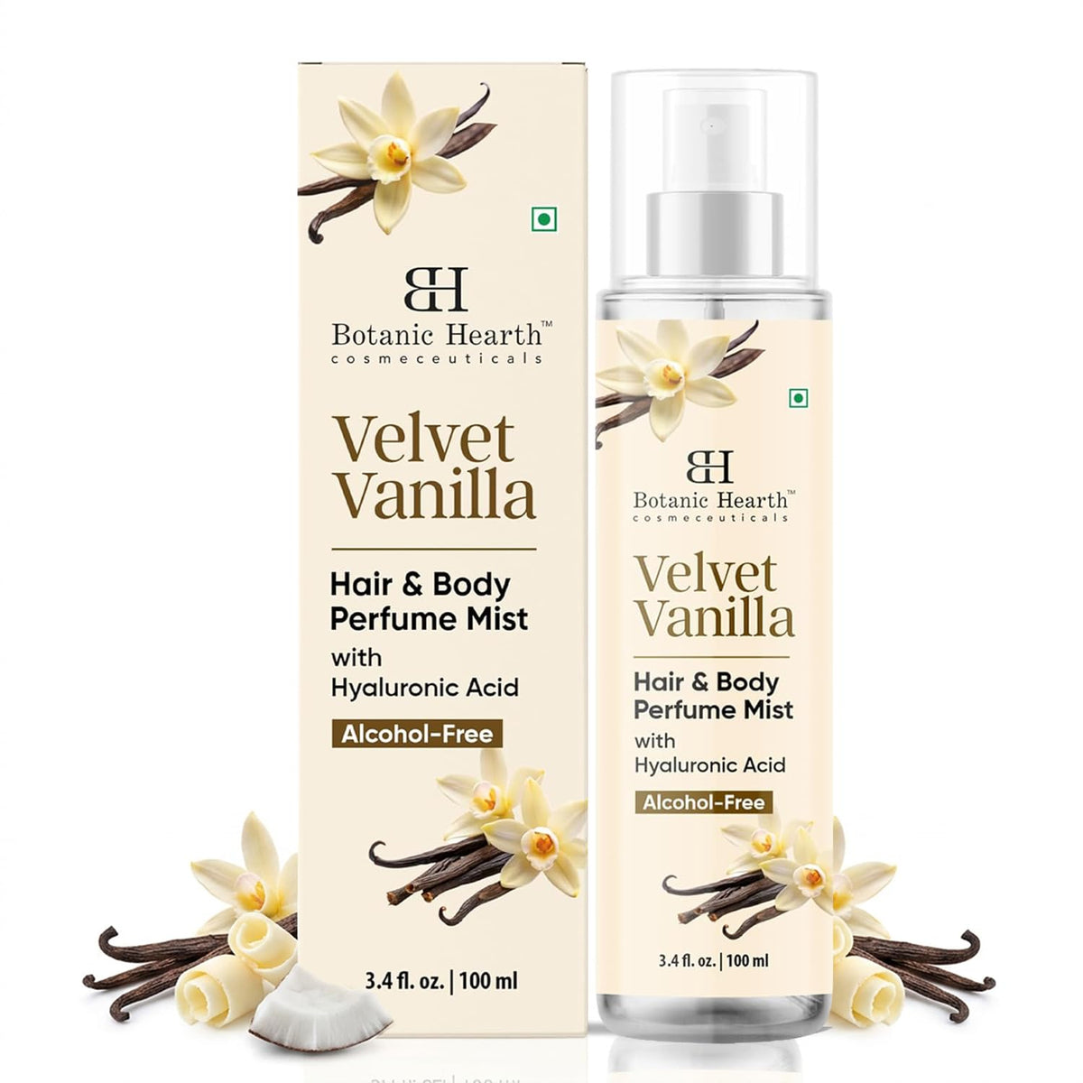Botanic Hearth Vanilla Hair Perfume & Body Mist front view
