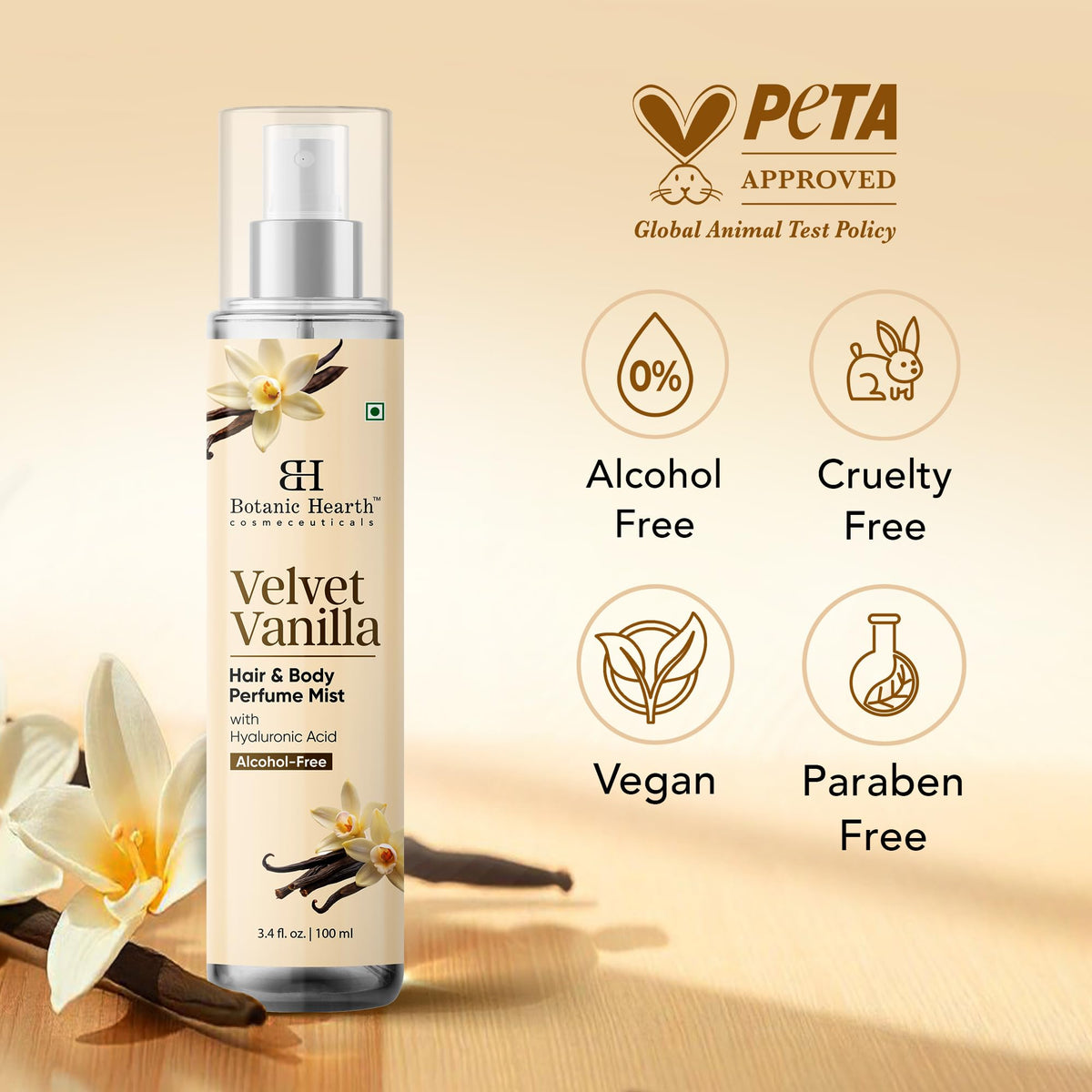 Botanic Hearth Vanilla Hair Perfume & Body Mist sprayed on hair