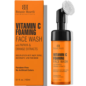 Botanic Hearth Vitamin C Foaming Face Wash front view with papaya and orange